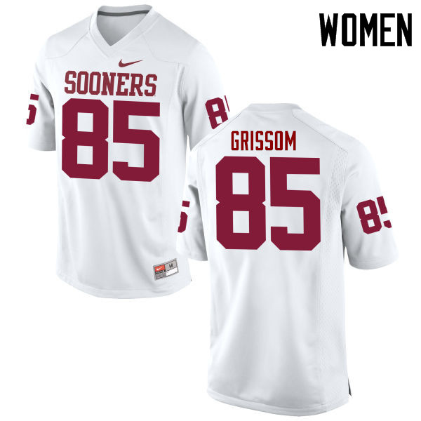 Women Oklahoma Sooners #85 Geneo Grissom College Football Jerseys Game-White